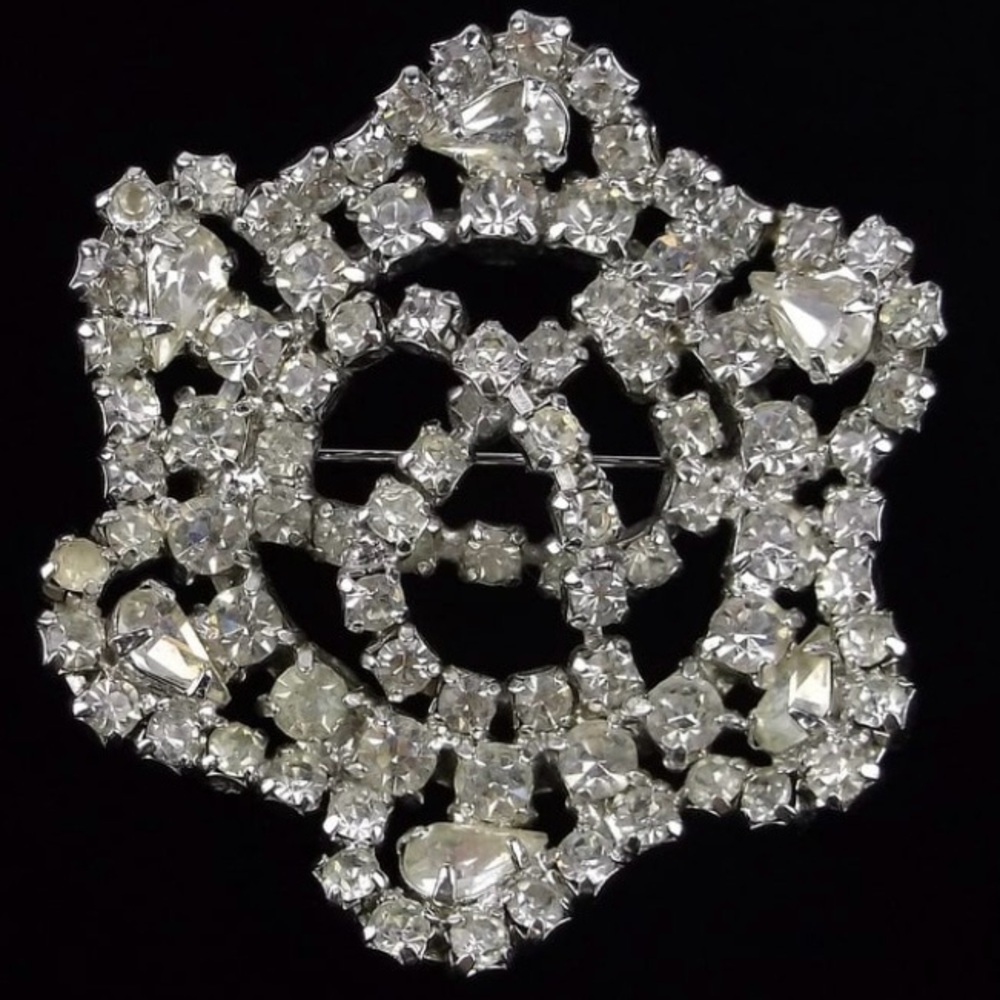Vintage‎ 1950s Kramer of New York Large Rhinestone Brooch